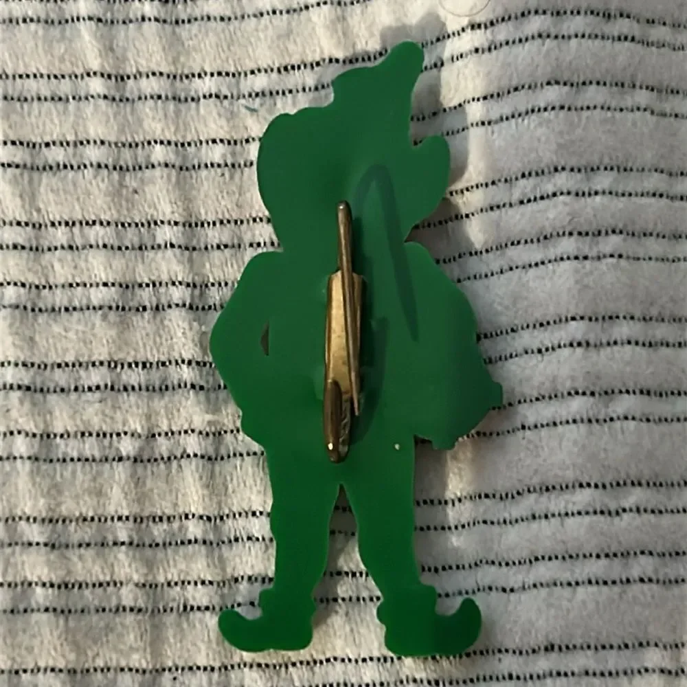 Vintage Green and Gold Leprechaun Brooch